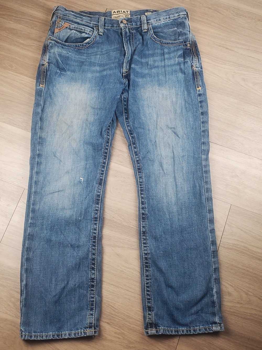 Ariat M5 Men's 38x32 Straight Leg Jeans Blue Denim Western Read